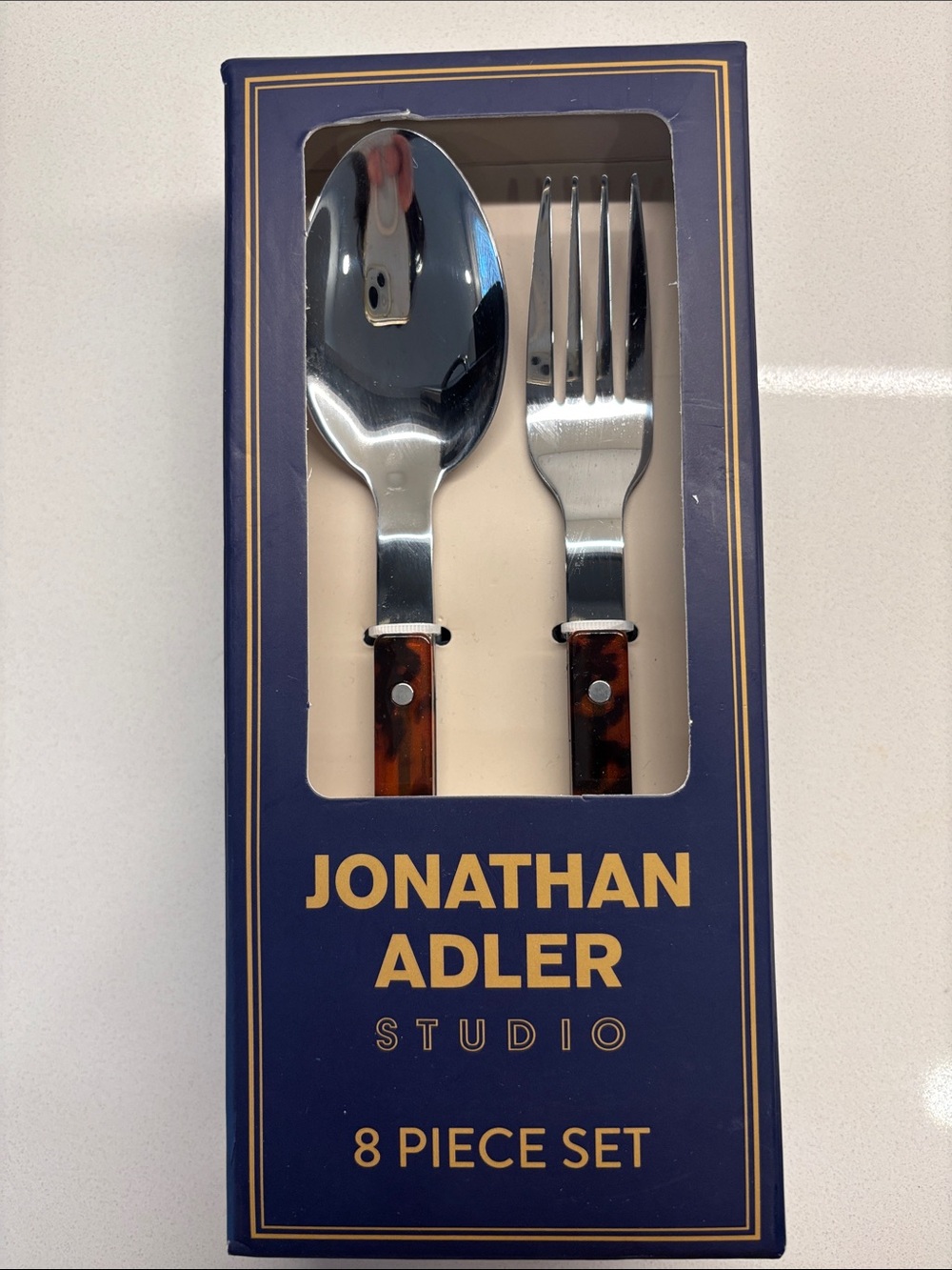 Brand new, sealed Jonathan Adler Tortoise Flatware Set